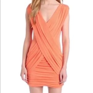 BCBG Alondra V-Neck Gathered Dress